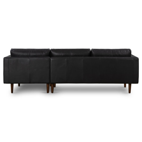 Steelside™ Bismarck 2 Piece Leather Sectional & Reviews Wayfair